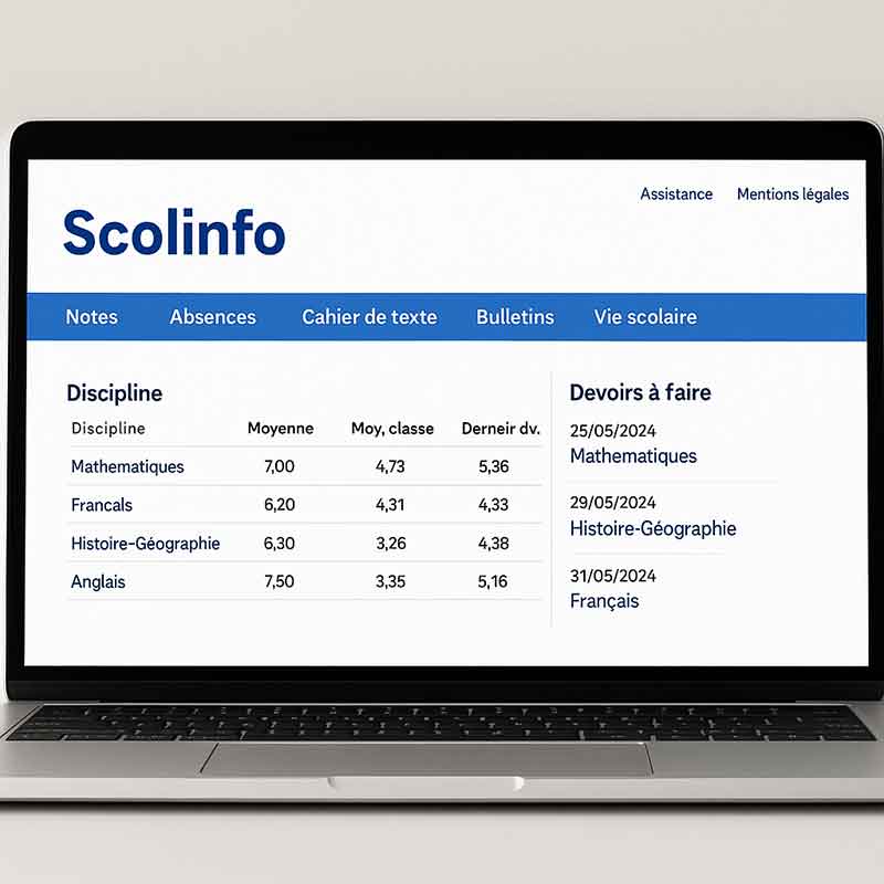 Scolinfo est une plateforme de gestion scolaire en ligne